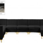 Alina 142" Velvet Upholstered 8pc. Modular Sectional
