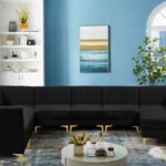 Alina 142" Velvet Upholstered 8pc. Modular Sectional