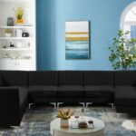 Alina 142" Velvet Upholstered 8pc. Modular Sectional