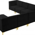 Alina 142" Velvet Upholstered 8pc. Modular Sectional