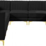 Alina 142" Velvet Upholstered 8pc. Modular Sectional