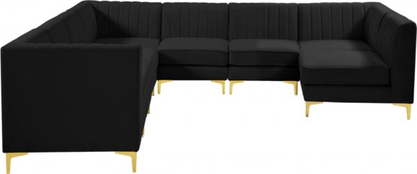 Alina 142" Velvet Upholstered 8pc. Modular Sectional