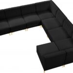 Alina 142" Velvet Upholstered 8pc. Modular Sectional