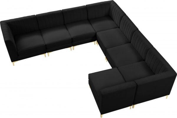 Alina 142" Velvet Upholstered 8pc. Modular Sectional