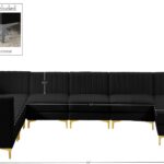 Alina 142" Velvet Upholstered 8pc. Modular Sectional
