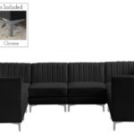 Alina 116.5" Velvet Upholstered 8pc. Modular Sectional