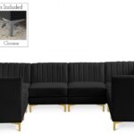 Alina 116.5" Velvet Upholstered 8pc. Modular Sectional