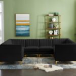 Alina 116.5" Velvet Upholstered 8pc. Modular Sectional