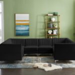 Alina 116.5" Velvet Upholstered 8pc. Modular Sectional