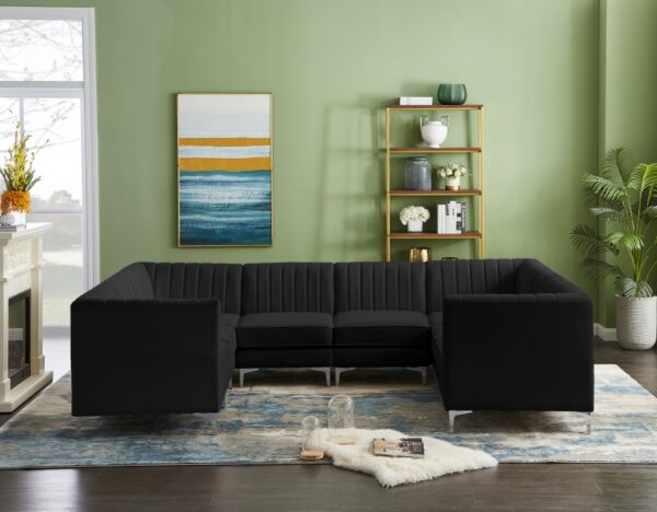Alina 116.5" Velvet Upholstered 8pc. Modular Sectional
