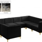 Alina 116.5" Velvet Upholstered 8pc. Modular Sectional