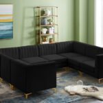 Alina 116.5" Velvet Upholstered 8pc. Modular Sectional
