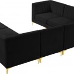 Alina 116.5" Velvet Upholstered 8pc. Modular Sectional