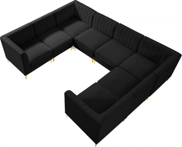 Alina 116.5" Velvet Upholstered 8pc. Modular Sectional