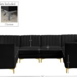 Alina 116.5" Velvet Upholstered 8pc. Modular Sectional
