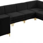 Alina 142" Velvet Upholstered 8pc. Modular Sectional