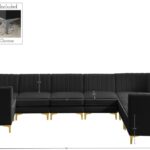 Alina 142" Velvet Upholstered 8pc. Modular Sectional