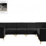Alina 142" Velvet Upholstered 8pc. Modular Sectional
