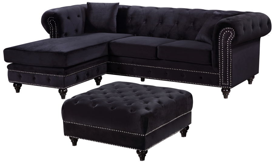 Sabrina 96" Velvet Upholstered Reversible 2pc. Sectional