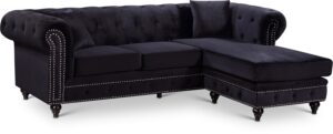 Sabrina 96" Velvet Upholstered Reversible 2pc. Sectional