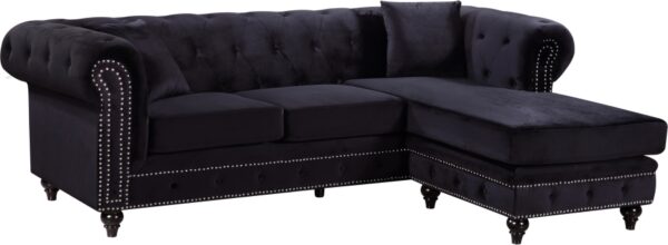 Sabrina 96" Velvet Upholstered Reversible 2pc. Sectional