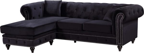 Sabrina 96" Velvet Upholstered Reversible 2pc. Sectional