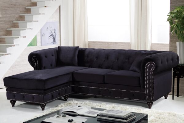 Sabrina 96" Velvet Upholstered Reversible 2pc. Sectional