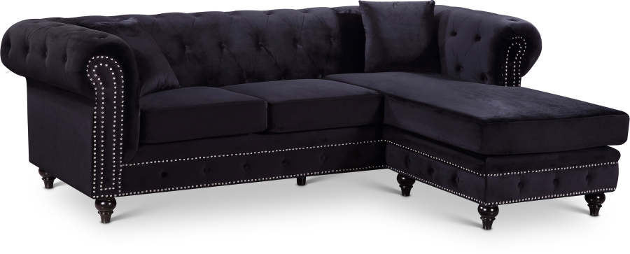 Sabrina 96" Velvet Upholstered Reversible 2pc. Sectional