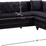 Sabrina 96" Velvet Upholstered Reversible 2pc. Sectional