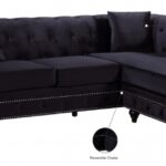 Sabrina 96" Velvet Upholstered Reversible 2pc. Sectional