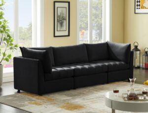 Jacob 103" Velvet Upholstered 3pc. Modular Sofa