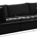 Jacob 103" Velvet Upholstered 3pc. Modular Sofa