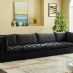 Jacob 140" Velvet Upholstered 4pc. Modular Sofa
