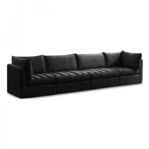 Jacob 140" Velvet Upholstered 4pc. Modular Sofa