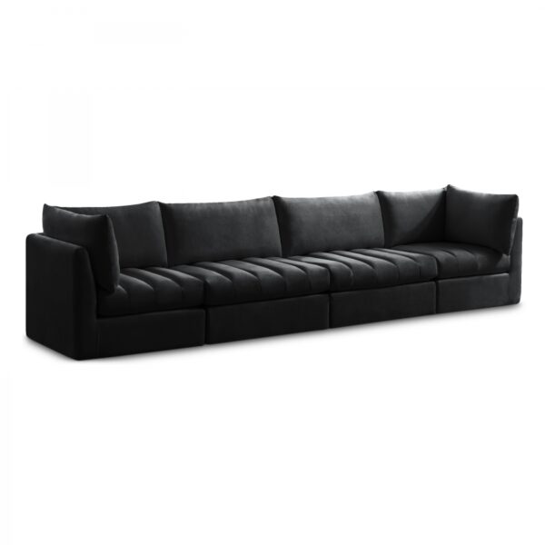Jacob 140" Velvet Upholstered 4pc. Modular Sofa
