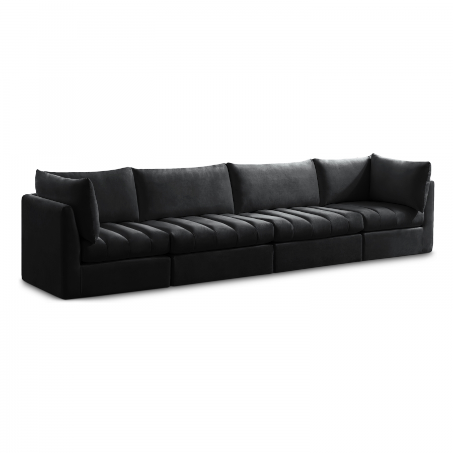 Jacob 140" Velvet Upholstered 4pc. Modular Sofa