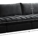 Jacob 140" Velvet Upholstered 4pc. Modular Sofa