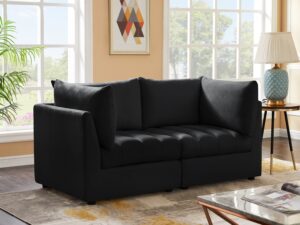 Jacob 66" Velvet Upholstered 2pc. Modular Loveseat