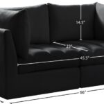 Jacob 66" Velvet Upholstered 2pc. Modular Loveseat