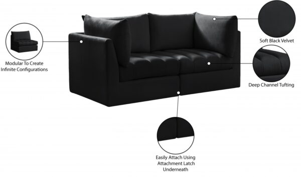 Jacob 66" Velvet Upholstered 2pc. Modular Loveseat
