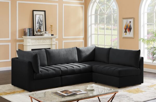 Jacob 103" Velvet Upholstered 4pc. Modular Sectional