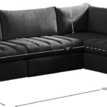 Jacob 103" Velvet Upholstered 4pc. Modular Sectional