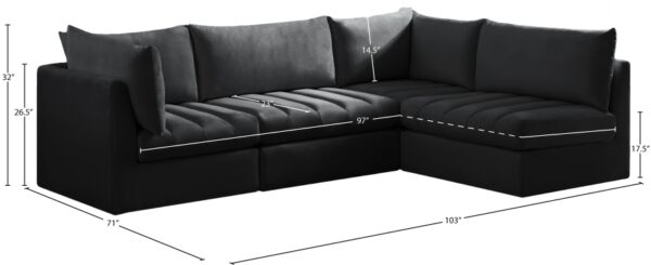 Jacob 103" Velvet Upholstered 4pc. Modular Sectional