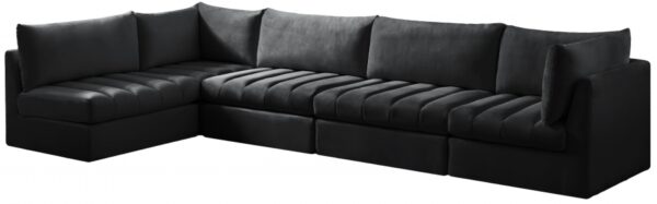 Jacob 140" Velvet Upholstered 5pc. Modular Sectional