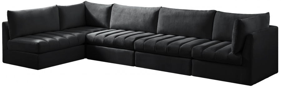 Jacob 140" Velvet Upholstered 5pc. Modular Sectional