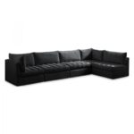 Jacob 140" Velvet Upholstered 5pc. Modular Sectional