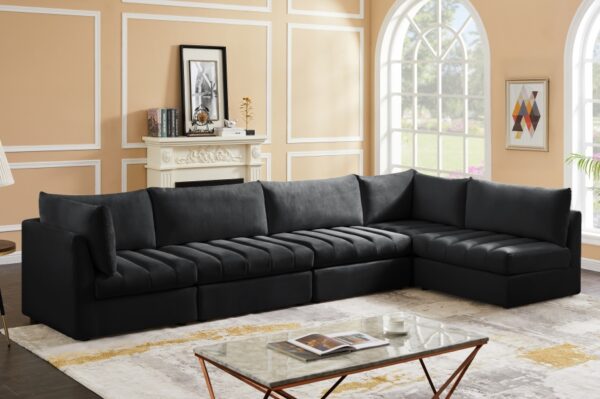 Jacob 140" Velvet Upholstered 5pc. Modular Sectional
