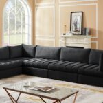 Jacob 140" Velvet Upholstered 5pc. Modular Sectional