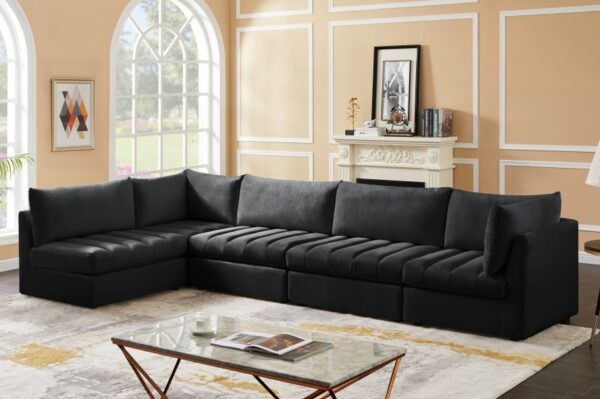 Jacob 140" Velvet Upholstered 5pc. Modular Sectional