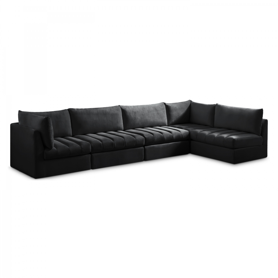 Jacob 140" Velvet Upholstered 5pc. Modular Sectional